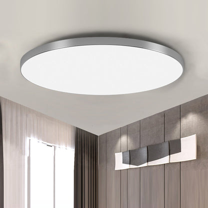 Modern Round LED Ceiling Light for Stylish Home Illumination Silver NALANI