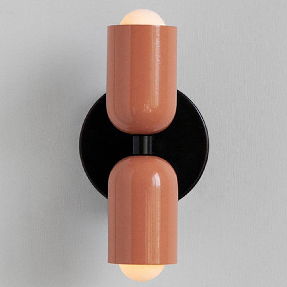 Modern Short Double Head Vintage Utility Room Wall Light Fixture Pink D12×H23cm NALANI