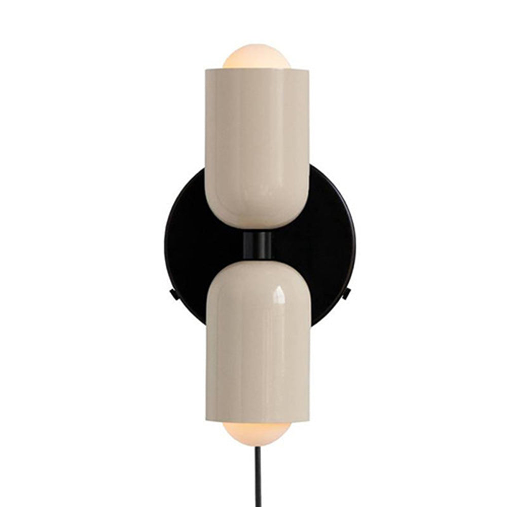 Modern Short Double Head Vintage Utility Room Wall Light Fixture White D12×H23cm NALANI