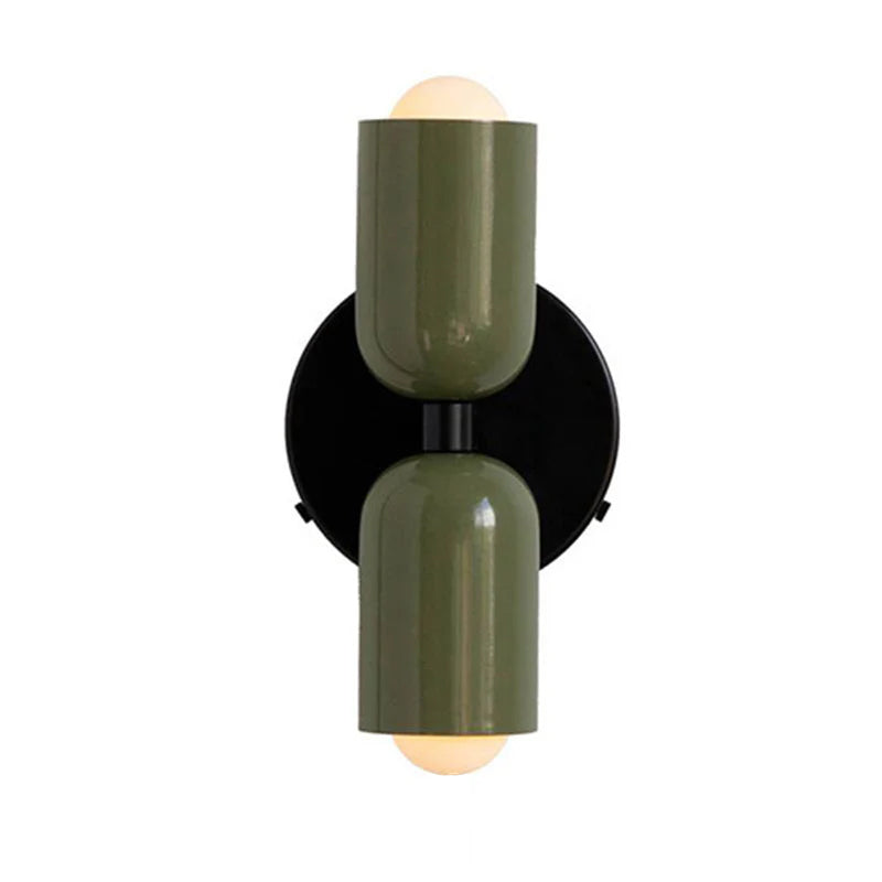 Modern Short Double Head Vintage Utility Room Wall Light Fixture Green D12×H23cm NALANI