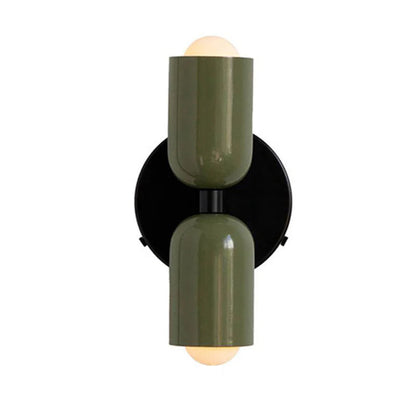 Modern Short Double Head Vintage Utility Room Wall Light Fixture Green D12×H23cm NALANI
