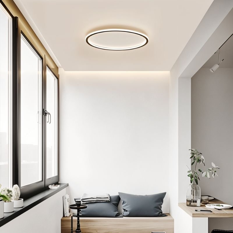 Modern Ultra-thin Round Low Ceiling Light for Elegant Spaces Black NALANI