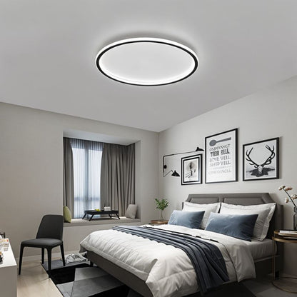 Modern Ultra-thin Round Low Ceiling Light for Elegant Spaces Black NALANI