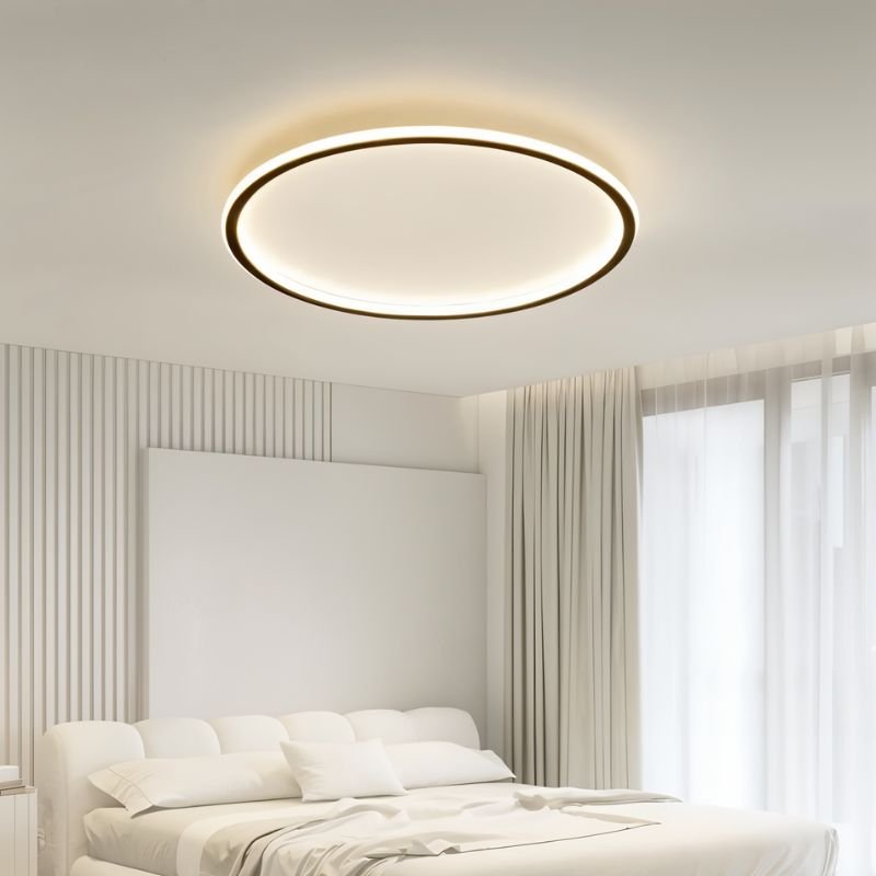 Modern Ultra-thin Round Low Ceiling Light for Elegant Spaces Black D40cm*H5cm Neutral Light NALANI