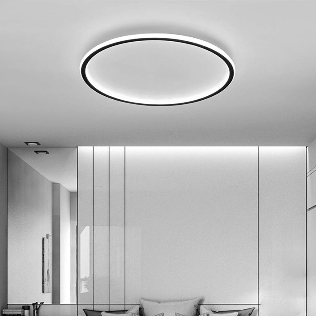 Modern Ultra-thin Round Low Ceiling Light for Elegant Spaces Black D40cm*H5cm Dimmable By Remote Control NALANI