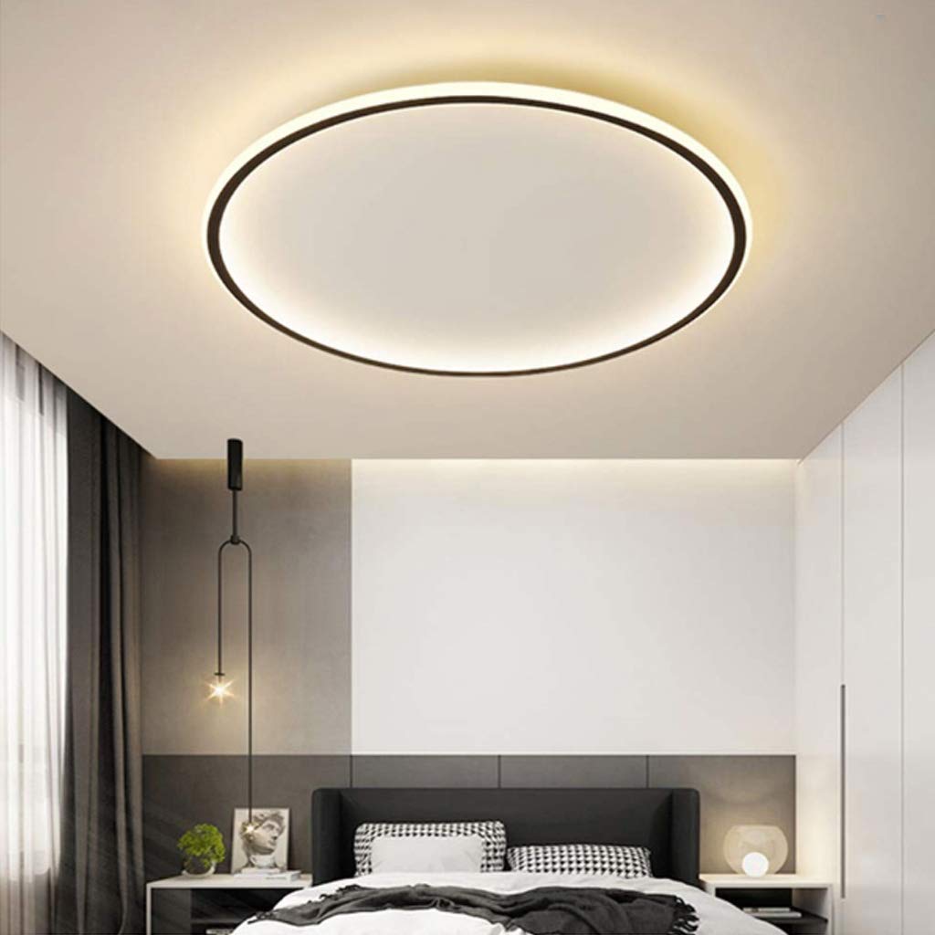 Modern Ultra-thin Round Low Ceiling Light for Elegant Spaces Black D50cm*H5cm NALANI