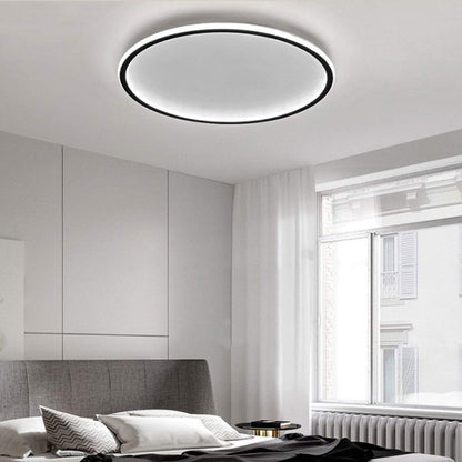 Modern Ultra-thin Round Low Ceiling Light for Elegant Spaces Black D60cm*H5cm White Light NALANI