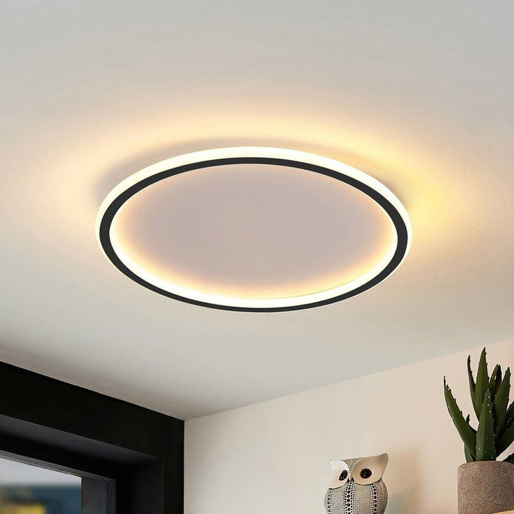 Modern Ultra-thin Round Low Ceiling Light for Elegant Spaces Black NALANI