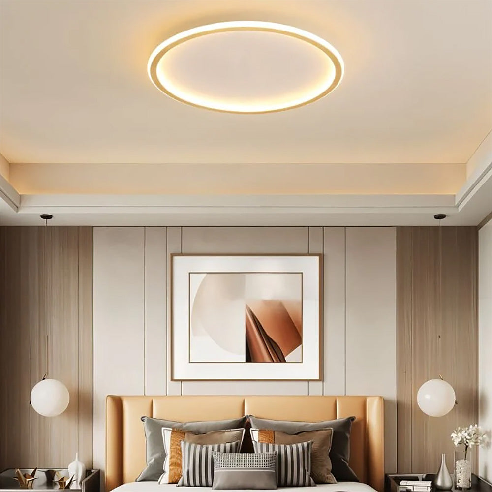 Modern Ultra-thin Round Low Ceiling Light for Elegant Spaces Gold Warm Light NALANI