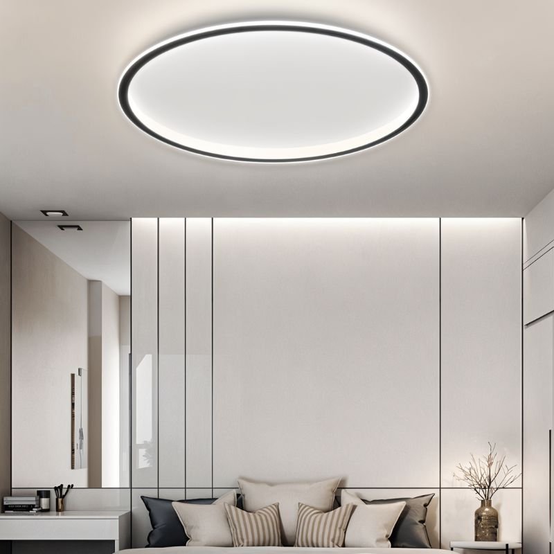 Modern Ultra-thin Round Low Ceiling Light for Elegant Spaces Black NALANI