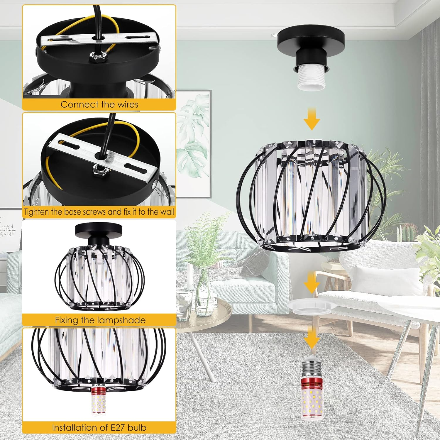 Nordic Luxury Glass Hallway Ceiling Lighting for Modern Spaces NALANI