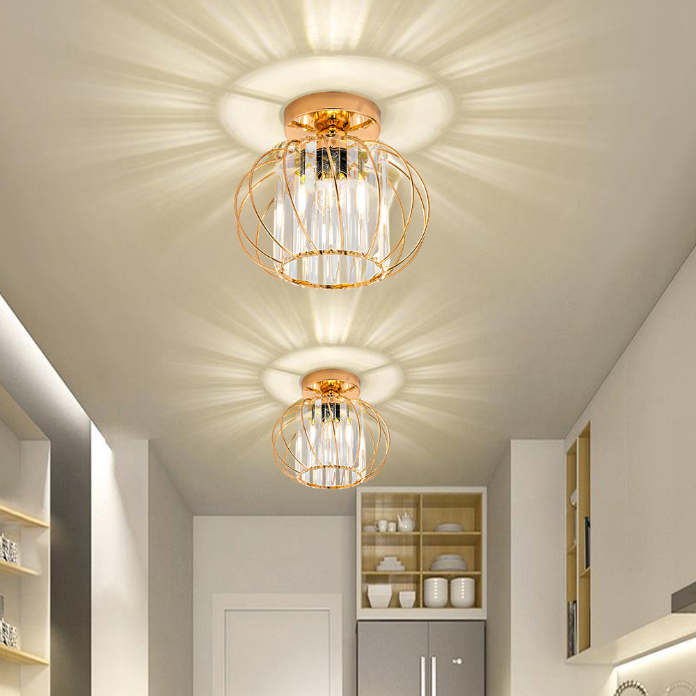 Nordic Luxury Glass Hallway Ceiling Lighting for Modern Spaces Gold NALANI