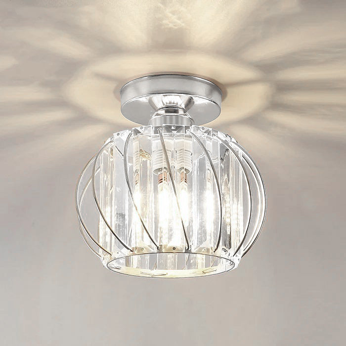 Nordic Luxury Glass Hallway Ceiling Lighting for Modern Spaces Silver D16*H16cm NALANI