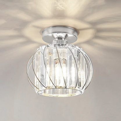 Nordic Luxury Glass Hallway Ceiling Lighting for Modern Spaces Silver D16*H16cm NALANI