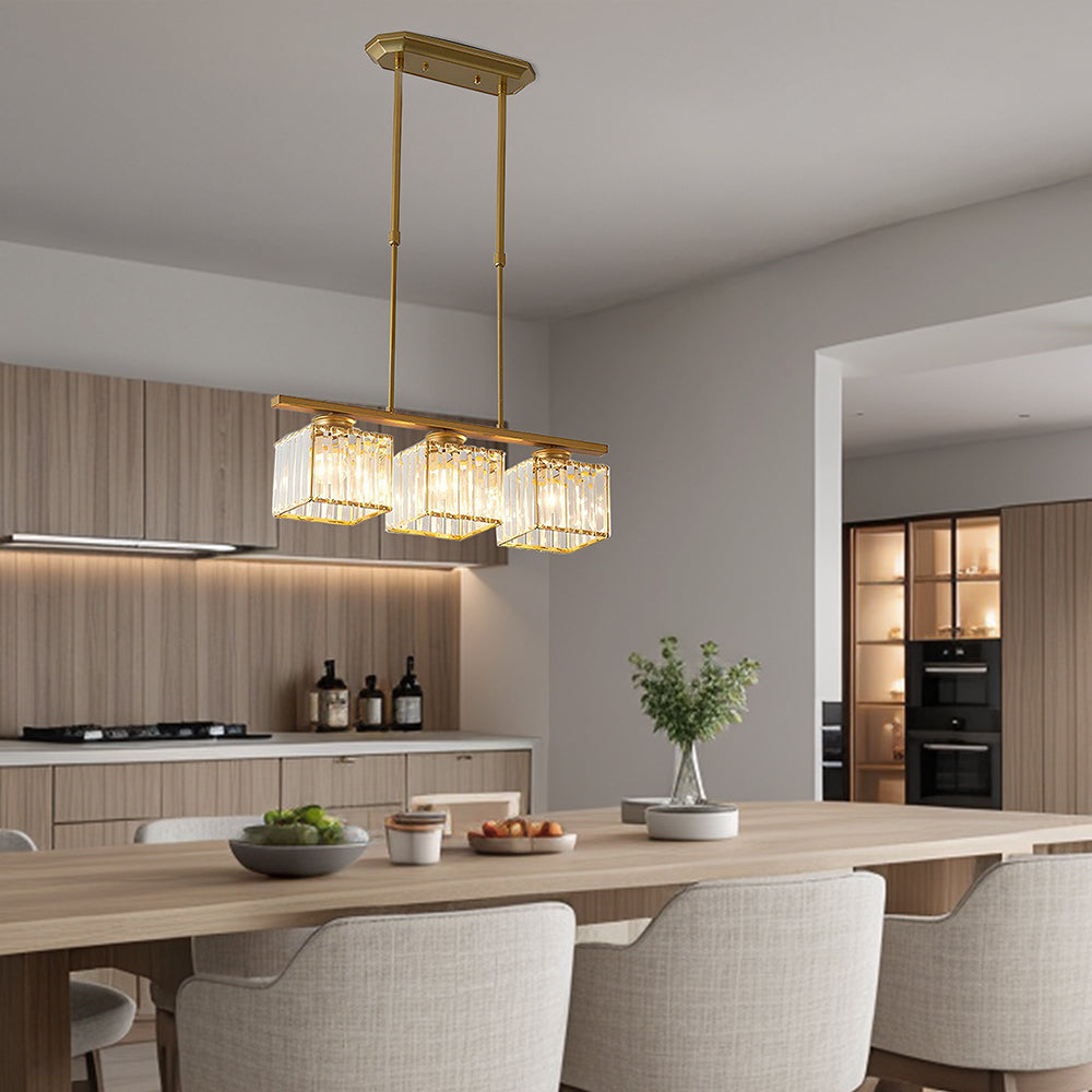 Nordic Multi-Head Designer Long Glass Island Lamps NALANI