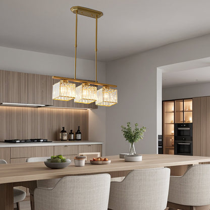 Nordic Multi-Head Designer Long Glass Island Lamps NALANI