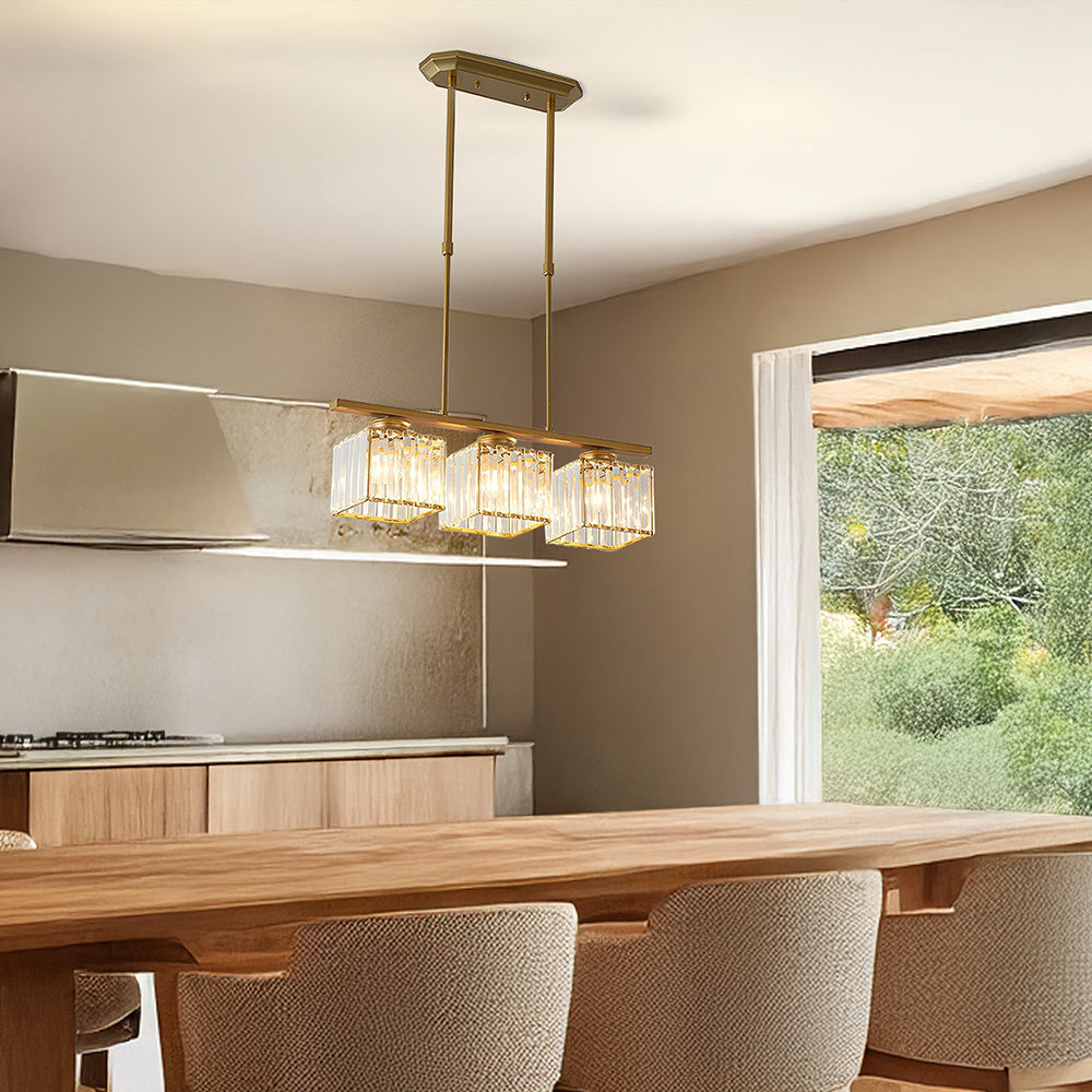 Nordic Multi-Head Designer Long Glass Island Lamps NALANI