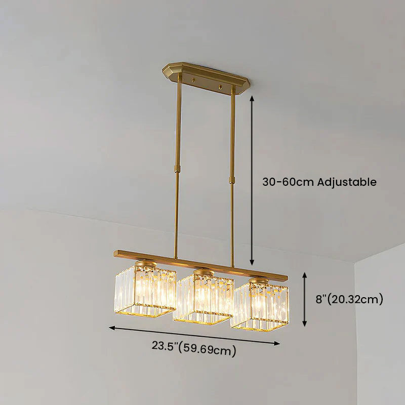 Nordic Multi-Head Designer Long Glass Island Lamps NALANI