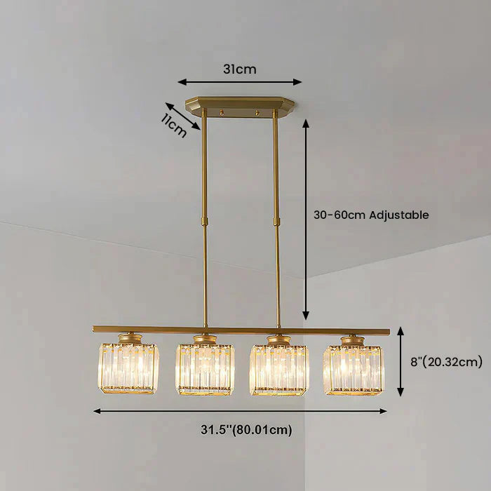 Nordic Multi-Head Designer Long Glass Island Lamps NALANI