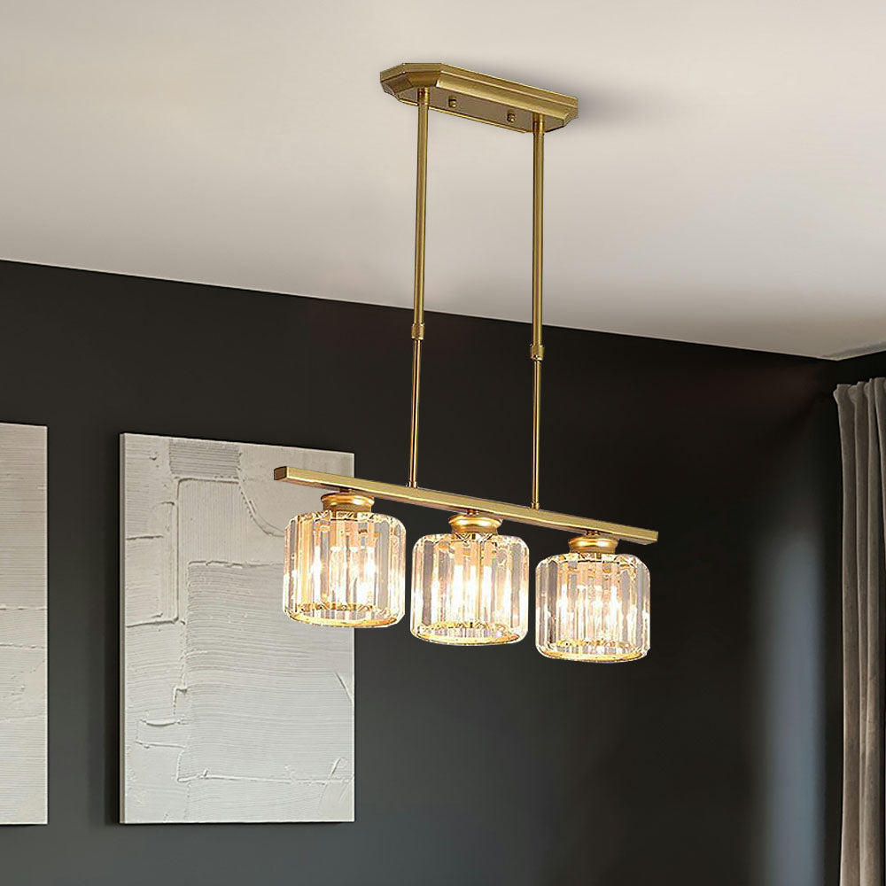 Nordic Multi-Head Designer Long Glass Island Lamps Gold Round 3 Lamps D60*H70CM NALANI
