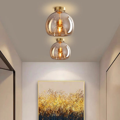 Retro Copper Glass Modern Ceiling Lights Gold D25cm*H17cm NALANI