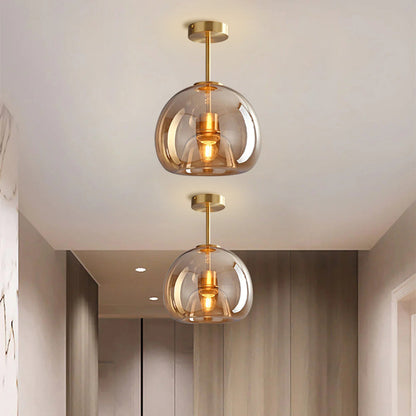 Retro Copper Glass Modern Ceiling Lights Gold D25cm*H29cm NALANI