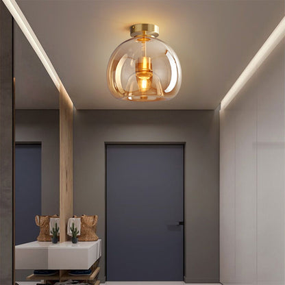 Retro Copper Glass Modern Ceiling Lights NALANI