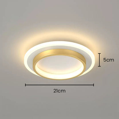 Round Metal Acrylic LED Hallway Ceiling Lights for Modern Spaces NALANI