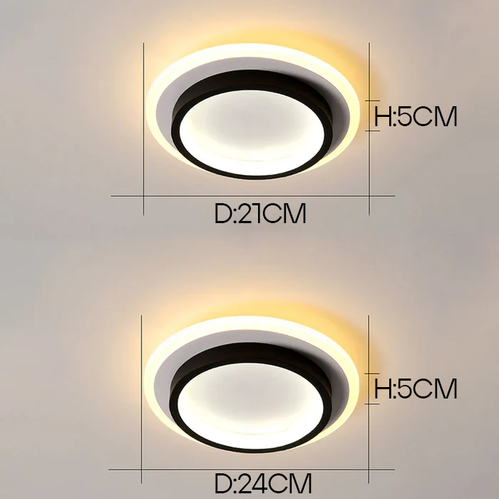 Round Metal Acrylic LED Hallway Ceiling Lights for Modern Spaces NALANI