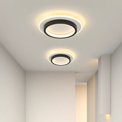 Round Metal Acrylic LED Hallway Ceiling Lights for Modern Spaces Black Warm Light NALANI