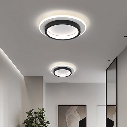 Round Metal Acrylic LED Hallway Ceiling Lights for Modern Spaces Black NALANI