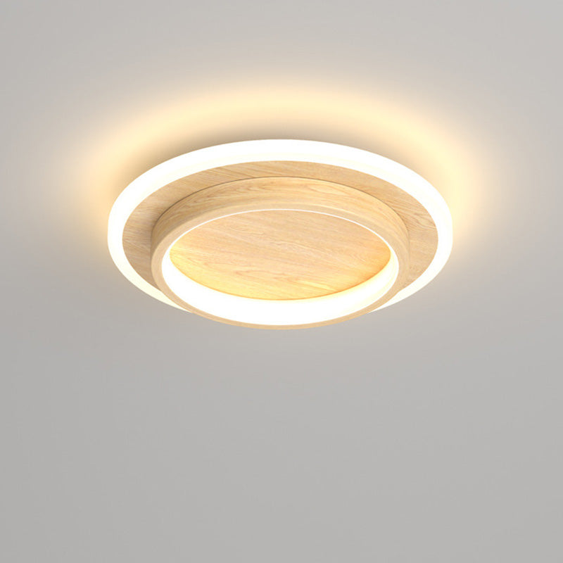 Round Metal Acrylic LED Hallway Ceiling Lights for Modern Spaces Wood NALANI