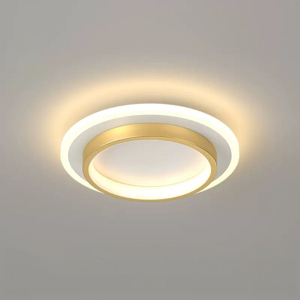 Round Metal Acrylic LED Hallway Ceiling Lights for Modern Spaces Gold Warm Light NALANI