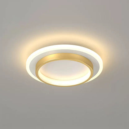 Round Metal Acrylic LED Hallway Ceiling Lights for Modern Spaces Gold Warm Light NALANI