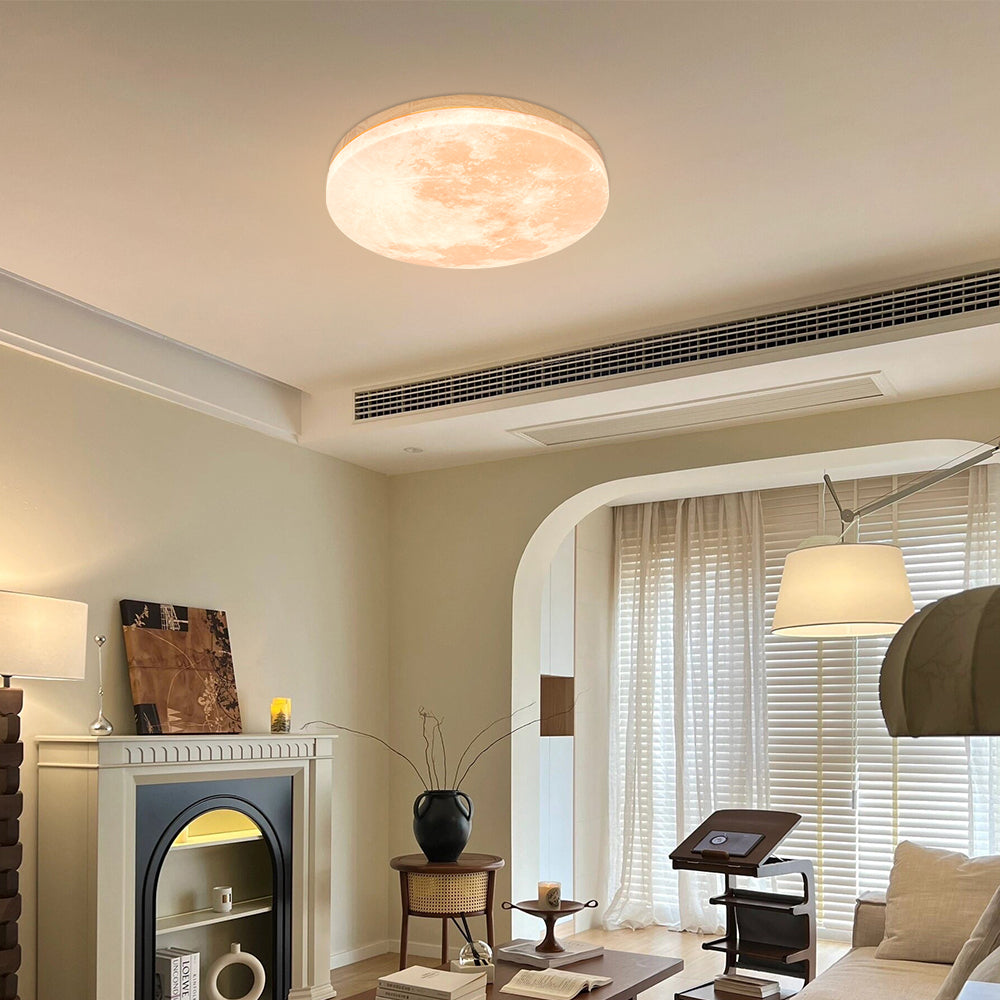 Simple Minimalist Moon Round LED Ceiling Light for Modern Homes NALANI