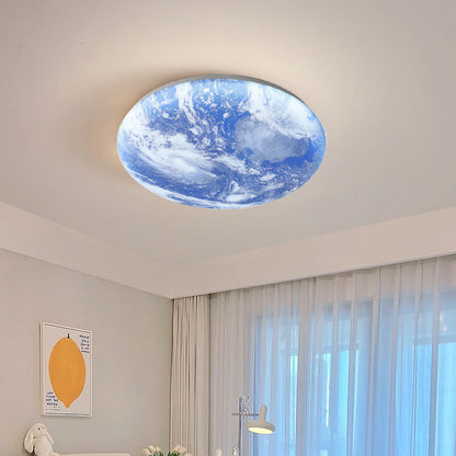 Simple Minimalist Moon Round LED Ceiling Light for Modern Homes Blue NALANI
