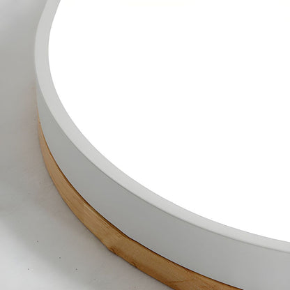 Wooden Round Shape Flush Ceiling Lights For Living Room NALANI