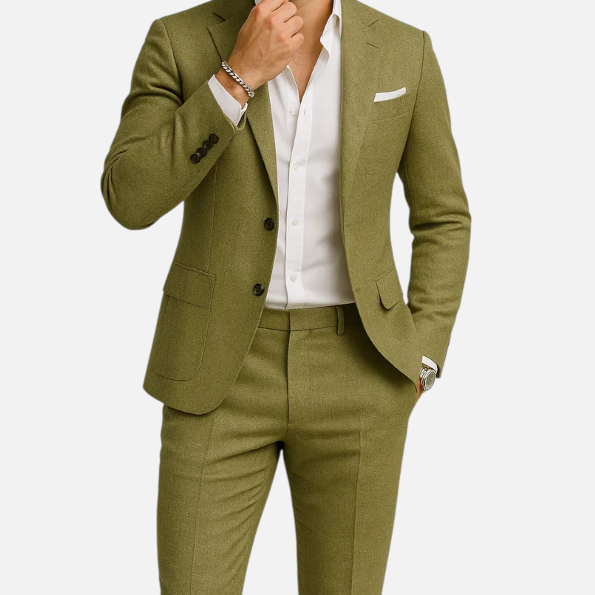 Men's Linen Suit - 2-Piece Classic Summer Casual Suit