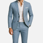 Men's Linen Suit - 2-Piece Classic Summer Casual Suit