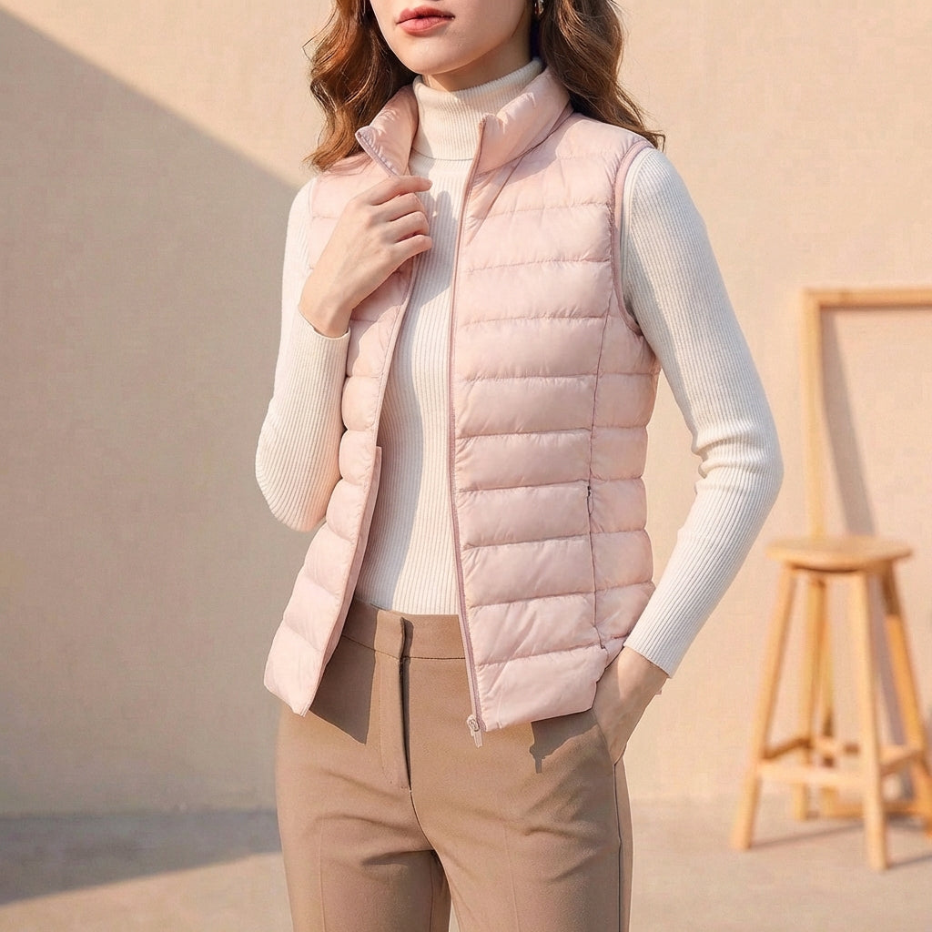Lightweight Puffer Vest for Layering and All Season Warmth
