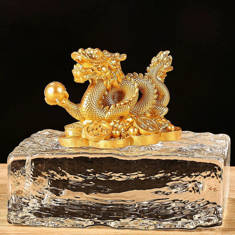 Auspicious Money Dragon Statuette Resin Feng Shui Sculpture for Home Orpha NaLani