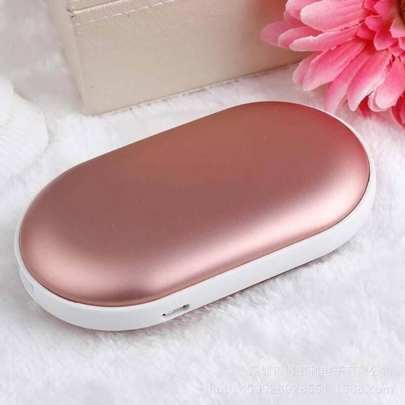 Rechargeable Hand Warmers With Built In Power Bank Rose Gold 1 (Works for both hands) NALANI