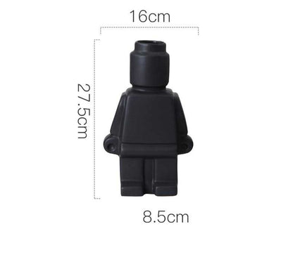 VivArt | Lego Body Vase for Unique Home Decor and Plant Display Large: 27.5 x 16 x 8.5 cm Black NALANI