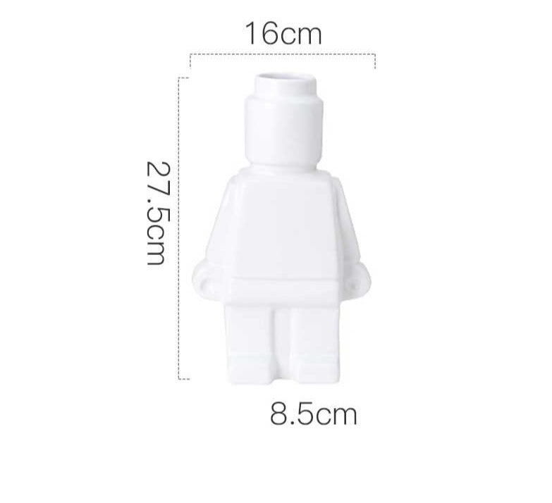 VivArt | Lego Body Vase for Unique Home Decor and Plant Display Large: 27.5 x 16 x 8.5 cm White NALANI