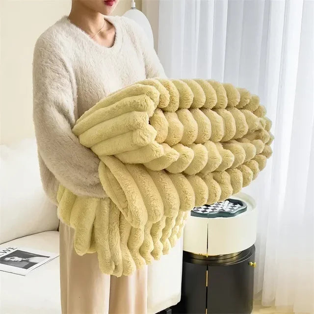 Plush Blanket Luxury Warmth Bedspread Sofa Throw Cozy NALANI