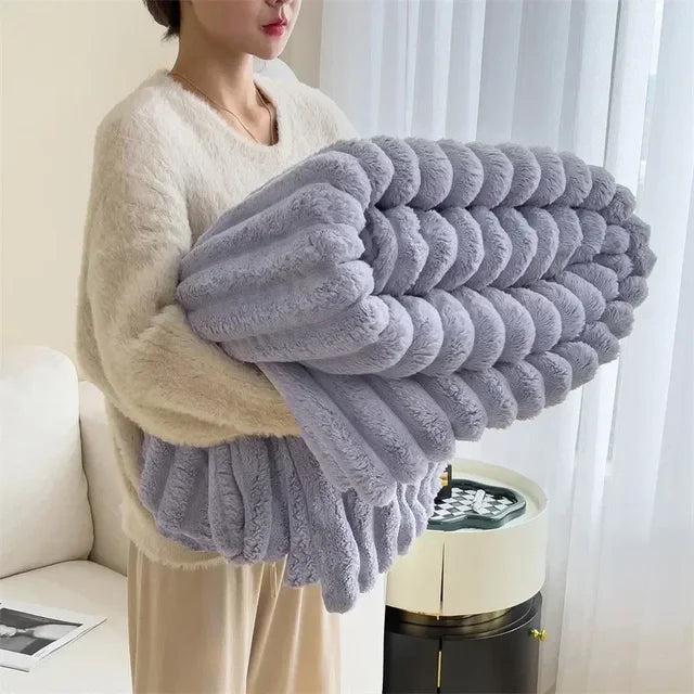 Plush Blanket Luxury Warmth Bedspread Sofa Throw Cozy NALANI