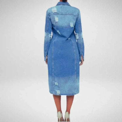 Denim Trenchcoat | Stylish Longline Trenchcoat for Everyday Wear