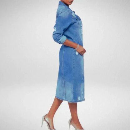 Denim Trenchcoat | Stylish Longline Trenchcoat for Everyday Wear