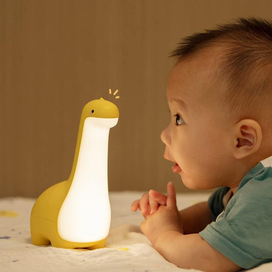 Soft Silicone Dinosaur Night Light For Kids Gentle Glow Yellow NALANI