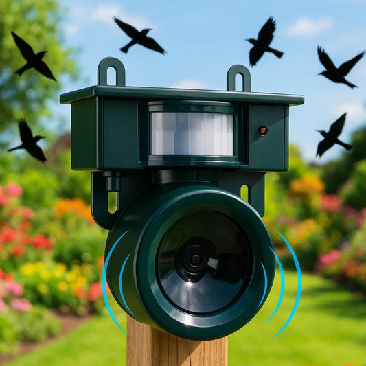 Motion Sensor Bird Deterrent for Crows Pigeons Sound Scarer NALANI